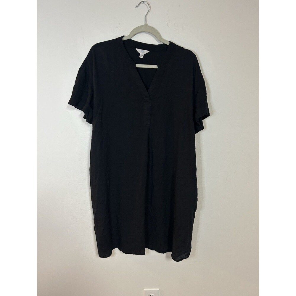 Time and Tru Black Short Sleeve Blouse Women’s Large 12–14 Tunic